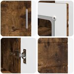 vidaXL Cabinet en Bois avec stockage Chêne fumé 88 5 x 30 5 x 73 cm