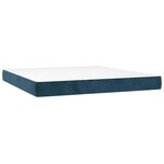 vidaXL Sommier à lattes de lit et matelas Bleu foncé 180x200cm Velours