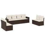 vidaXL Salon de jardin 8 Pièces avec coussins marron résine tressée