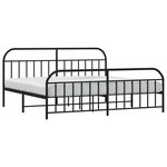 vidaXL Cadre de lit métal sans matelas avec pied de lit noir 193x203cm