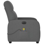 vidaXL Fauteuil inclinable de massage électrique gris foncé tissu