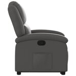 vidaXL Fauteuil inclinable gris cuir véritable
