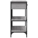 vidaXL Table console avec tiroirs et étagères gris bois d'ingénierie