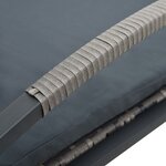 vidaXL Chaise longue avec coussin et roues Résine tressée Anthracite