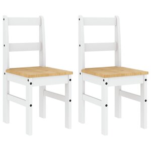 vidaXL Chaises à manger lot de 2 Panama blanc bois massif de pin