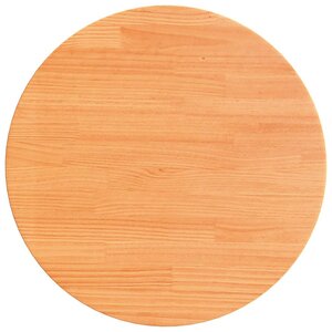 vidaXL Dessus de table rond cire marron Ø50x2 5 cm bois de pin massif