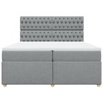 vidaXL Sommier à lattes de lit avec matelas Gris clair 200x200cm Tissu