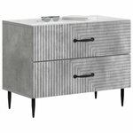 vidaXL Cabinet de chevet avec tiroir Gris béton 62 x 34 5 x 47 5 cm