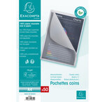 Sachet De 50 Pochettes Coin Papier 110g/m2 - A4 - Transparent Blanc - X 10 - Exacompta