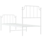 vidaXL Cadre de lit métal avec tête de lit/pied de lit blanc 75x190 cm