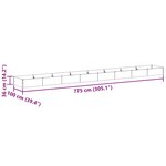 vidaXL Jardinière surélevée 775 x 100 x 36 cm Acier galvanisé