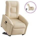 vidaXL Fauteuil inclinable électrique crème tissu