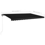vidaXL Auvent manuel rétractable avec LED 500x300 cm Anthracite