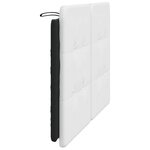 vidaXL Coussin de tête de lit noir et blanc 120 cm similicuir