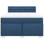 vidaXL Sommier à lattes de lit avec matelas Bleu 140x190 cm Tissu