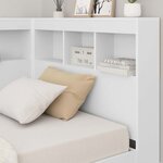 vidaXL Lit Bibliothèque Blanc 90 x 190 cm Bois d'ingénierie