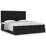 VidaXL Cadre de lit ottoman avec matelas noir 160x200 cm tissu