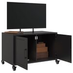 vidaXL Meuble TV noir 68x39x43 5 cm acier