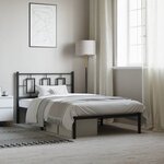 vidaXL Cadre de lit métal sans matelas avec tête de lit noir 107x203cm