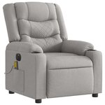 vidaXL Fauteuil de massage inclinable électrique gris nuage tissu