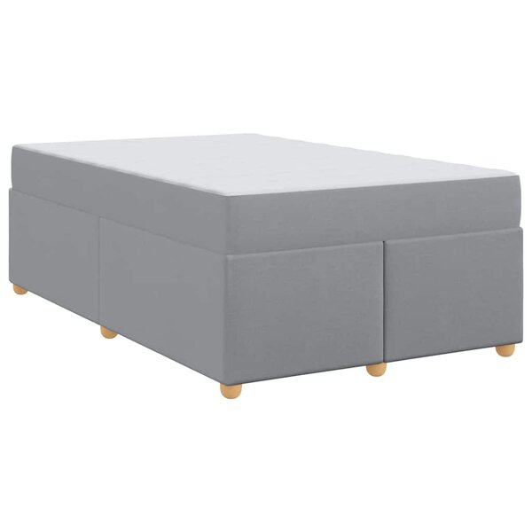 vidaXL Cadre de lit avec matelas Gris clair 120 x 190 cm tissu