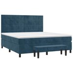 vidaXL Sommier à lattes de lit et matelas Bleu foncé 180x200cm Velours