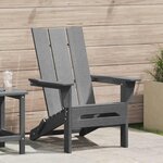 vidaXL Chaise Adirondack pliante Gris clair 74.5 x 80.5 x 90cm HDPE