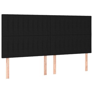 vidaXL Tête de lit Noir 180x5x118/128 cm Tissu