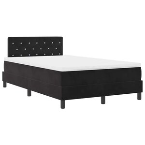vidaXL Lit à ressort LED avec matelas Noir 120 x 200 cm Velours