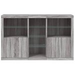 vidaXL Buffet avec lumières LED sonoma gris 162x37x100 cm