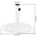 vidaXL Socle de parasol Blanc 40x40x32 cm Fonte