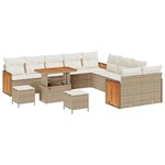vidaXL Ensemble de canapé de jardin 13 Pièces Beige et crème