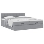 VidaXL Cadre de lit ottoman et matelas gris clair 200x200cm tissu
