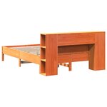 vidaXL Lit bibliothèque sans matelas cire marron 135x190 cm pin massif