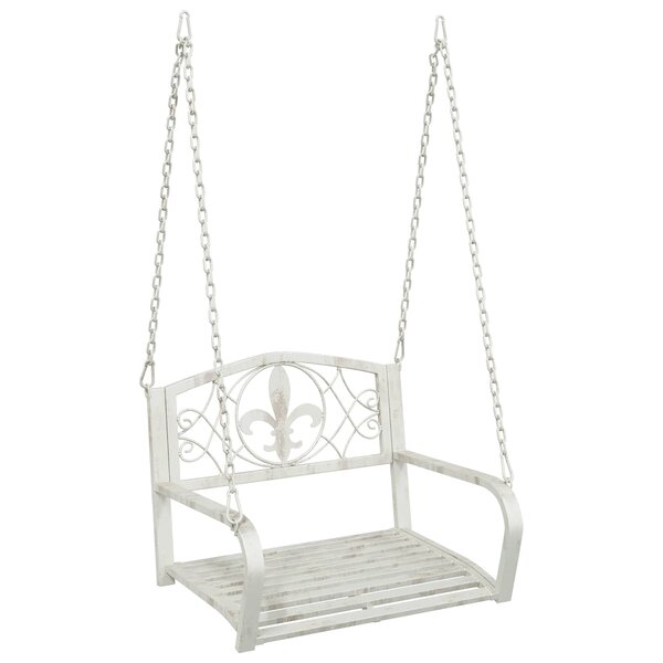 vidaXL Banc Balançoire Acier 71 5 x 59 x 55 cm Blanc antique