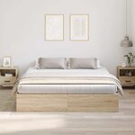 vidaXL Cadre de lit Chêne sonoma 200 x 180 x 31 5 cm Bois d'ingénierie