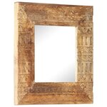 vidaXL Miroir sculpté à la main 50x50x2 5 cm bois de manguier solide