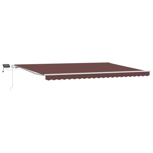 vidaXL Auvent manuel rétractable avec LED marron 500x300 cm