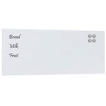 vidaXL Tableau noir magnétique mural Blanc 100x40 cm Verre trempé