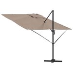 vidaXL Parasol Roma Taupe 286 x 285 x 265 cm Polyester  Aluminium