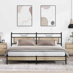 vidaXL Cadre de lit en métal sans matelas chêne sonoma 193x201 cm