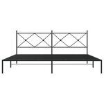 vidaXL Cadre de lit métal sans matelas avec tête de lit noir 200x200cm