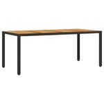vidaXL Ensemble de salle à manger de jardin de 7 pièces avec coussins en poly rattan noir
