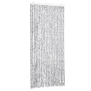 vidaXL Rideau anti-mouches gris clair et gris foncé 90x200 cm chenille
