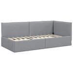 vidaXL Cadre de lit d'angle avec matelas 2 pc Gris clair 90 x 200 cm