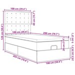 vidaXL Lit ottoman avec matelas noir 100x200 cm tissu