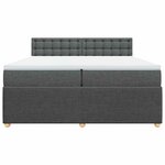 vidaXL Sommier à lattes de lit avec matelas Gris foncé 200x200cm Tissu