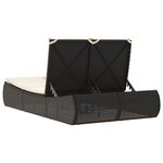 vidaXL Chaise longue double avec coussins noir résine tressée