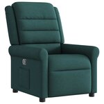 vidaXL Fauteuil inclinable Vert foncé Tissu