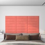 vidaXL Panneaux muraux 12 Pièces Rose 60x15 cm Velours 1 08 m²